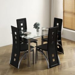 Brand New Black Dining Room Set ( Dining Table And 4 Chairs )