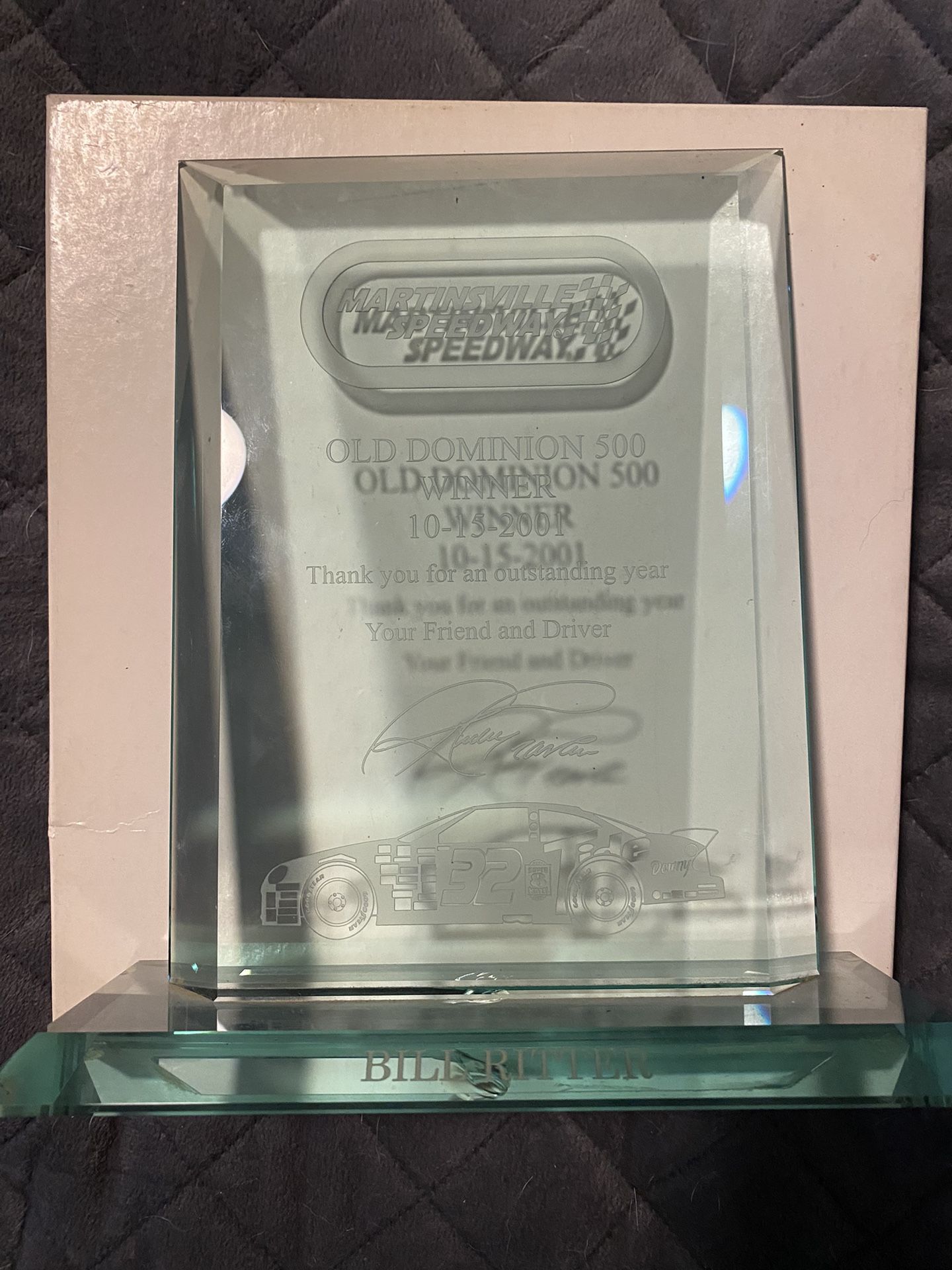 NASCAR Vintage Winner Circle Trophies, Plus More 1998,2001 Tide Racing Team