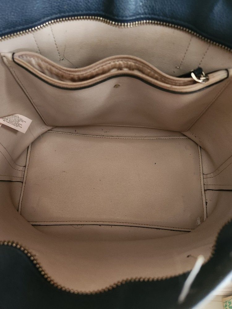 Kate Spade Margaux Parisian Navy Leather Large Tote With Bag Charm