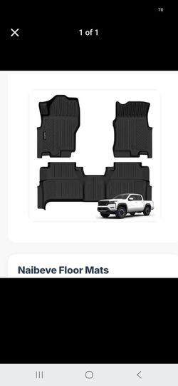 Naibeve Black Rubber Floor Mats Set