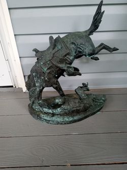 Remington Bronze Fallen Rider Statue 