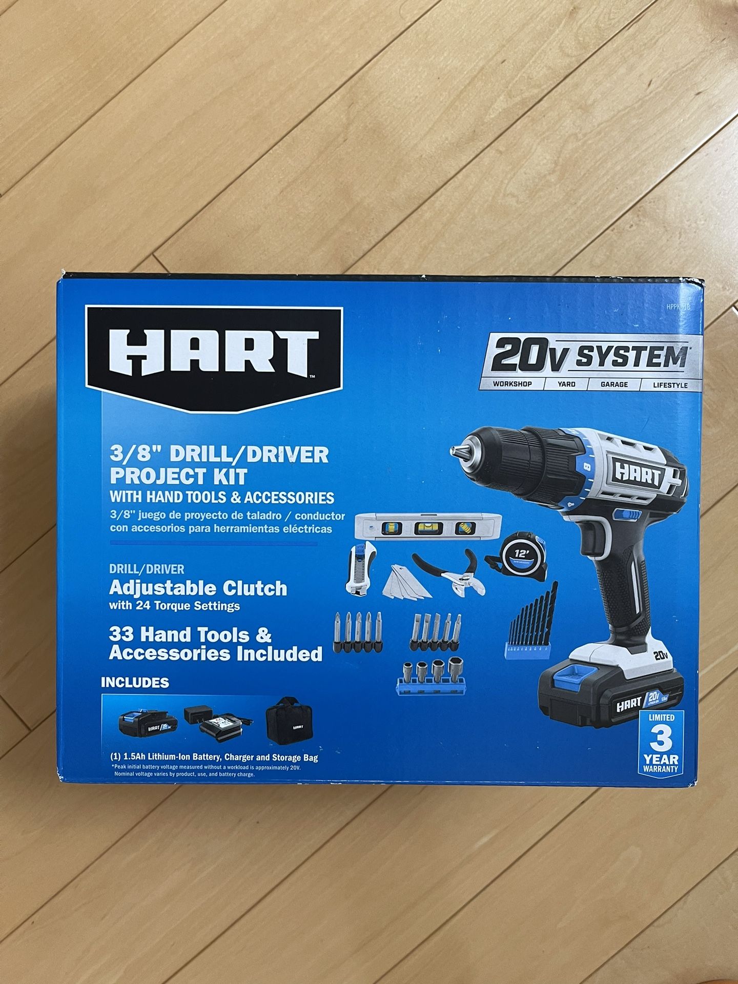 HART 20V 3/8” Cordless Drill Driver Project Kit