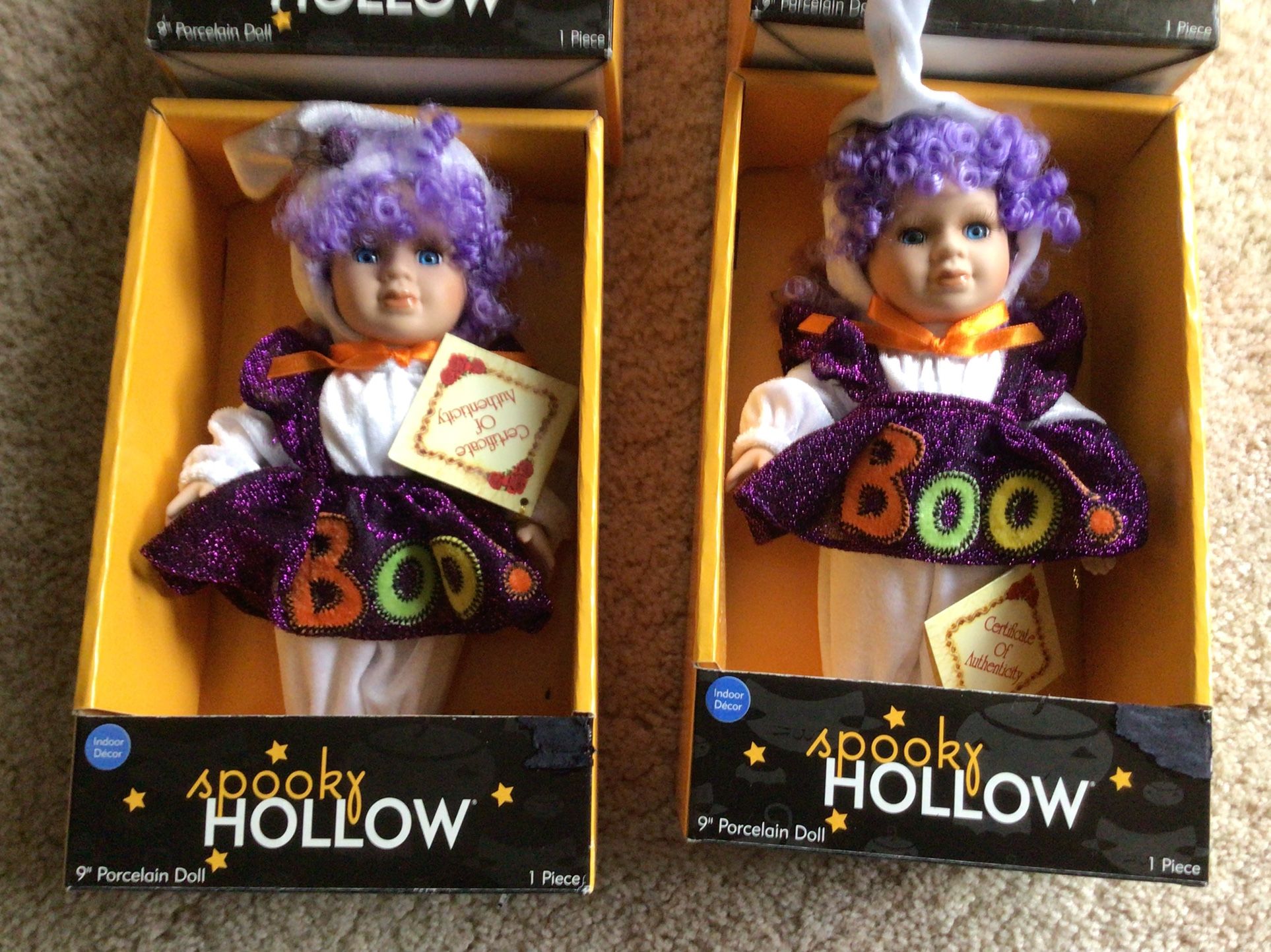 Halloween Porcelain Dolls (4). 9 Inches Tall $15 Each