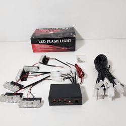 6 Amber 18 LED Emergency Warning Strobe Lights Bar Deck Dash Grill Car Truck 12V