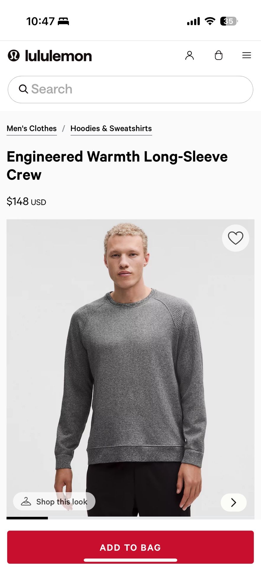 Lululemon Warmth Long Sleeve Gray XXL