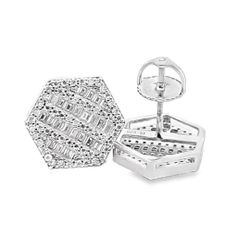 Sterling Silver VVS Moissanite 1.02 CTW Fancy Earring