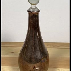 Vintage "genie" glass bottle with glass top 9.5" tall