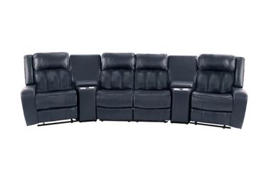 New navy blue 5-piece motion sectional couch