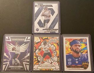 2025 Phoenix/Donruss/Mosaic Caleb Williams Prizm/Insert Cards (Lot of 4)