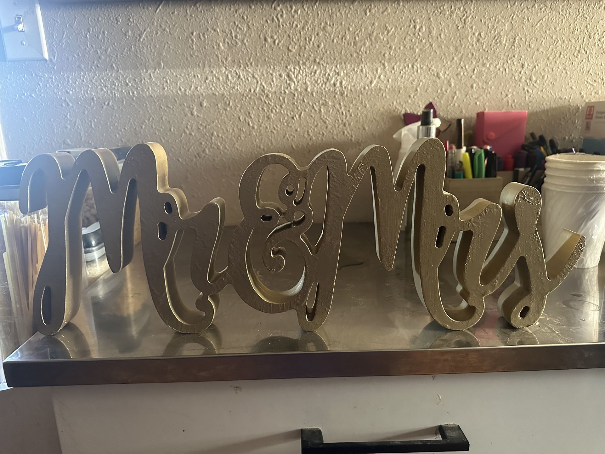 Wedding Mr. And Mrs. Gold Sign