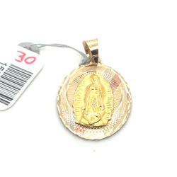 14kt Gold Tricolor Virgin Mary Pendant 2.45grams 152115 6 