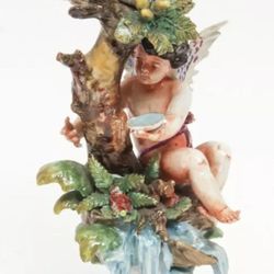 EARLY 20th CENTURY AELTESTE VOLKSTEDTER PORZELLANFABRIK FIGURAL CANDLESTICK
