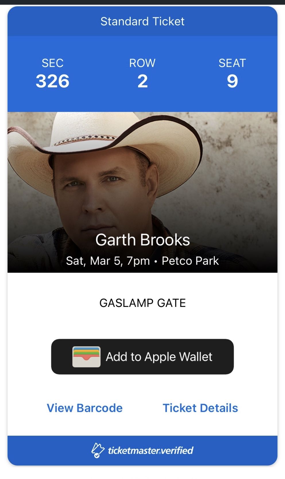 Garth Brooks 3 Tickets - Saturday March 5
