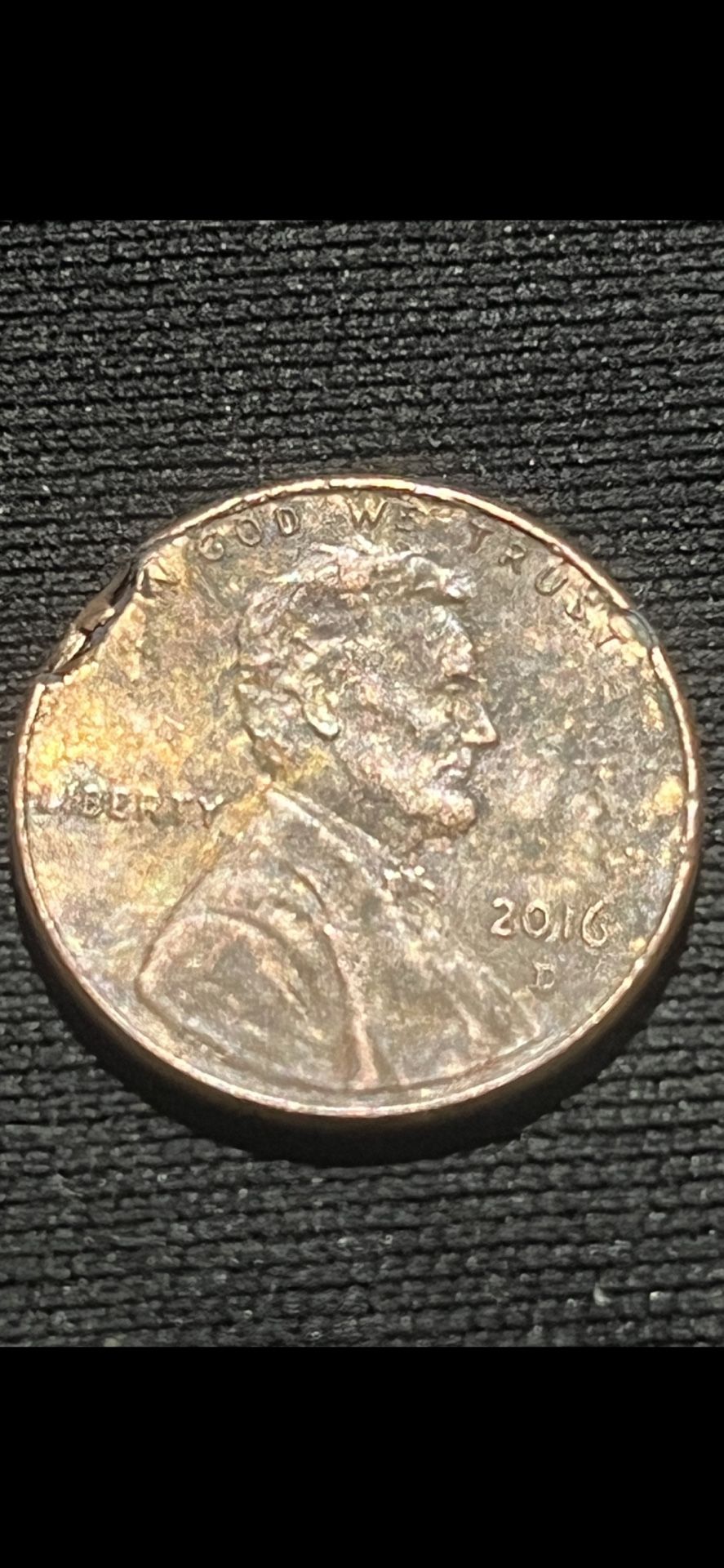 2016 D Penny Coin With Dbl. And Lamination