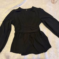 Black long sleeve blouse