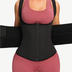 Latex Vest Shaper Double Belts With Zipper High-Compression