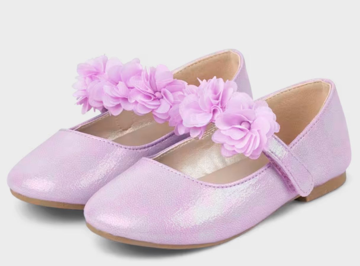 Gymboree Girls Floral Ballet Flats Lavender Fields flowers Purple sz 12