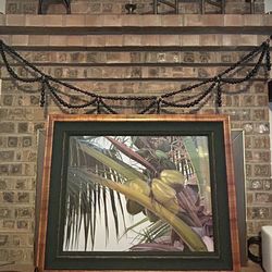 Signed Beautifully Framed Gary Reed Lithograph Coconut Grove Hawaii Tropical Art