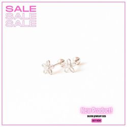 925 Silver Earrings glued with rhodium plating for women
