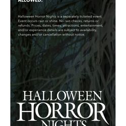 Need Tickets For Halloween Horror Nights September 5th