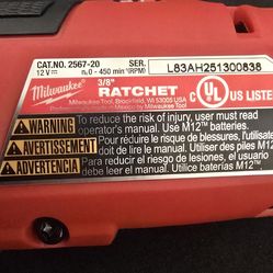 Brand new milwakee 3/8 ratchet