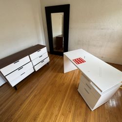 Mirror Desk Couch And 2 Drawers