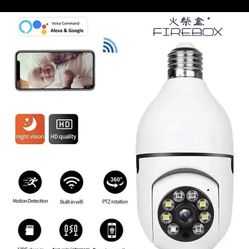 5G Bulb E27 Surveillance Camera Full Color Night Vision Automatic Human Tracking Zoom Indoor Security Monitor Wifi Camera