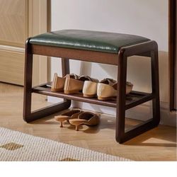BRAND NEW..Solid Wood Shoe Bench, 2-Tier Wooden Storage Entryway