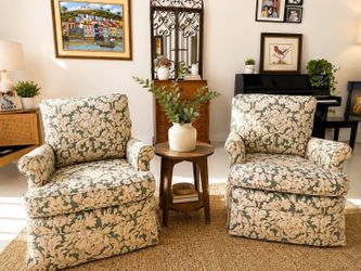 🪑 Pair of Ralph Lauren Style Floral Accent Chairs