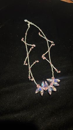 Beautiful pink and silver sparkly necklace