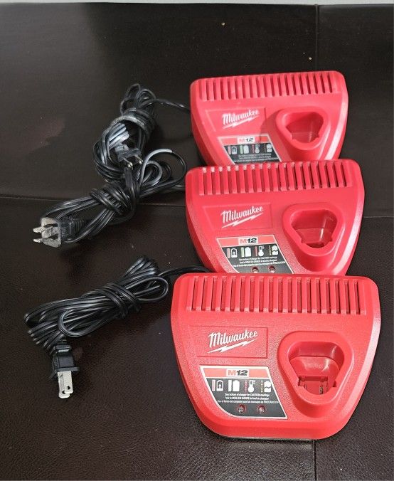 Milwaukee
M12 12-Volt Lithium-Ion Battery Charger
Brand New ( each Charger Price)
$15.00 firm on price 
