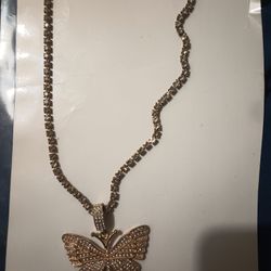 Cz Chain With Butter Fly Pendant 