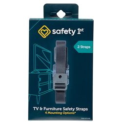 Safety 1st TV & Furniture Safety Straps, Black, 2‑Pack
