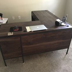 L-shaped Wood Desk For Office