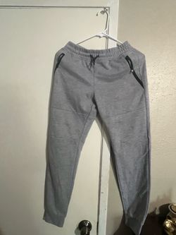 Gray Jogger Sweatpants with Zip Pockets