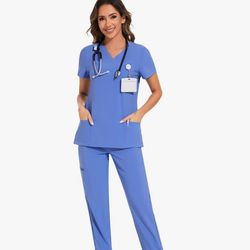 FOUR SETS Ceil Blue Scrubs