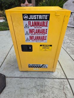 Just Rite flammable 12 gallon liquid storage cabinet. Model #891200.