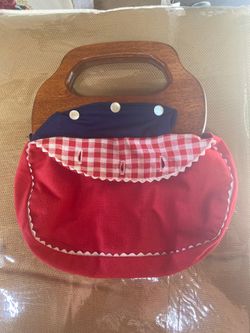 Vintage purse reverses from red to red check gingham