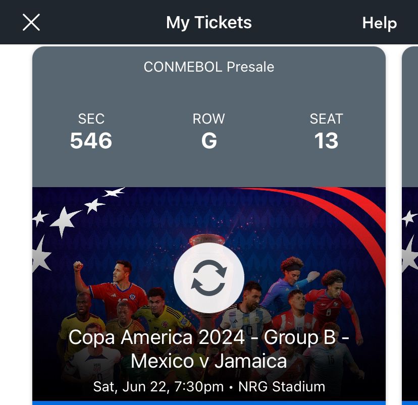 2 Tickets For mexico 🇲🇽 Vs Jamaica 🇯🇲 Game (Copa America) 