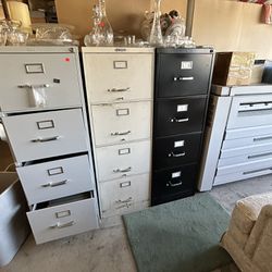 3 Four Drawer File Cabinets