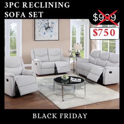 3pc Reclining Sofa, Loveseat, Chair - 