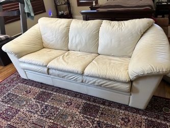 White leather couch