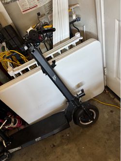 Electric scooter with seat. Fully loaded