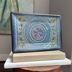 Vintage Detailed Wood Accent Tray ( firm on price )