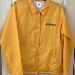 VANS off the Wall Fleece Lined Men's Yellow Rain Jacket Windbreaker XL