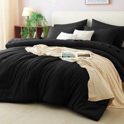 FULL Bedding Comforter Set Black 