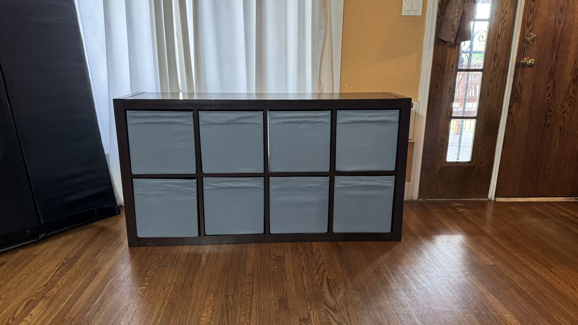 Room Divider Shelf With Storage Bins 