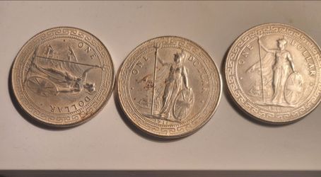 1911 British Trade Dollars Coins
