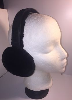 Emu black sheepskin ear muffs one size new