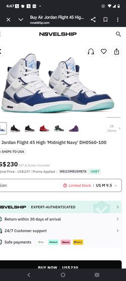 Air Jordan Flight 45 High 'Midnight Navy' DH0560-100